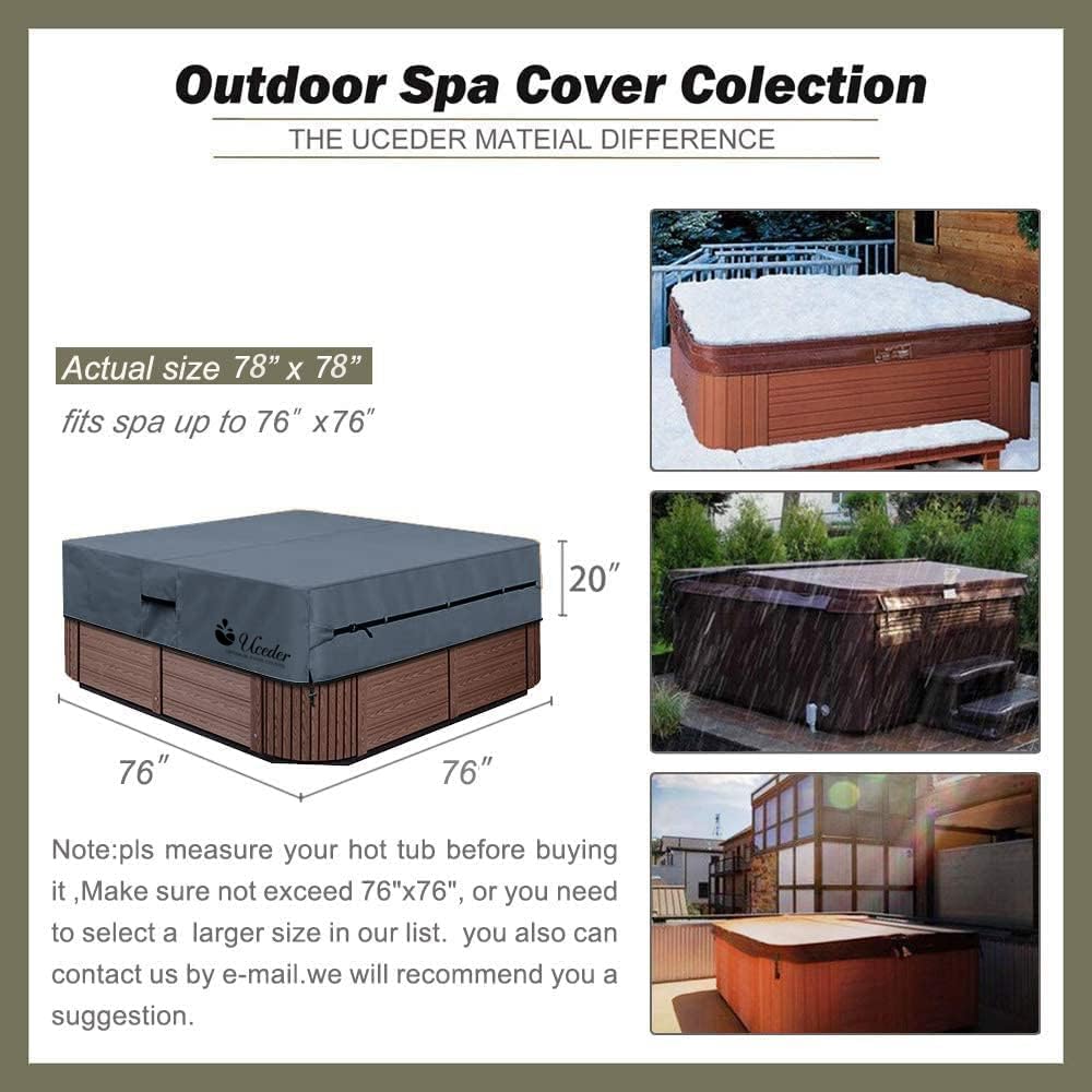 Round Hot Tub Cover Outdoor Waterproof Spa Cover Cap(83''x 20'') 600D Heavy Duty Polyester Hot Tub Cover Protector(Brown)