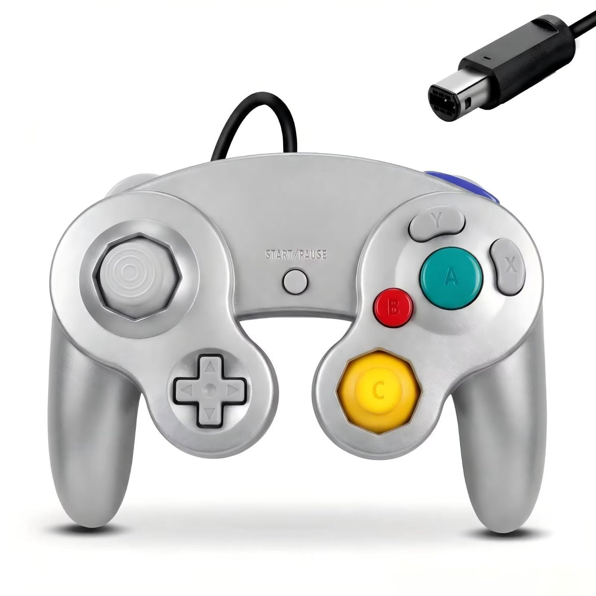 FIOTOK Gamecube Controller, Classic Wired Controller for Wii Nintendo Gamecube (Black)