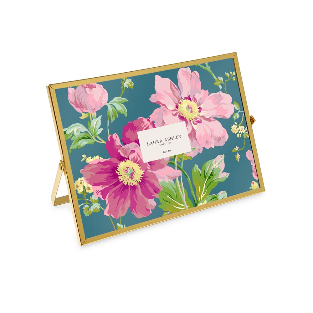 Laura Ashley 2x3 Rose Gold Flat Metal Picture Frame (Vertical) with Pull-Out Easel Stand, Made for Tabletop, Counterspace, Shelf and Desk (2x3, Rose Gold)