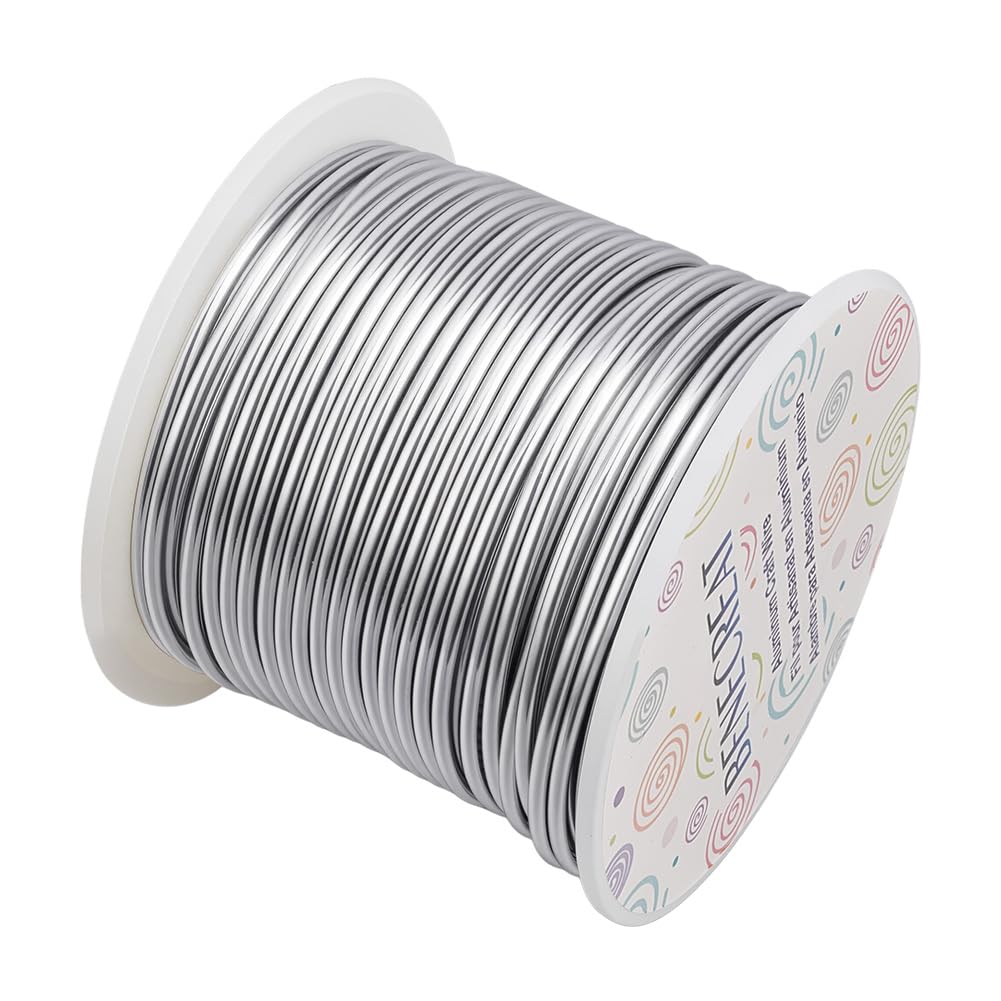 BENECREAT 9 Gauge Jewelry Craft Aluminum Wire 55 Feet Bendable Metal Sculpting Wire for Halloween Craft Floral Model Skeleton Making (Black, 3mm)