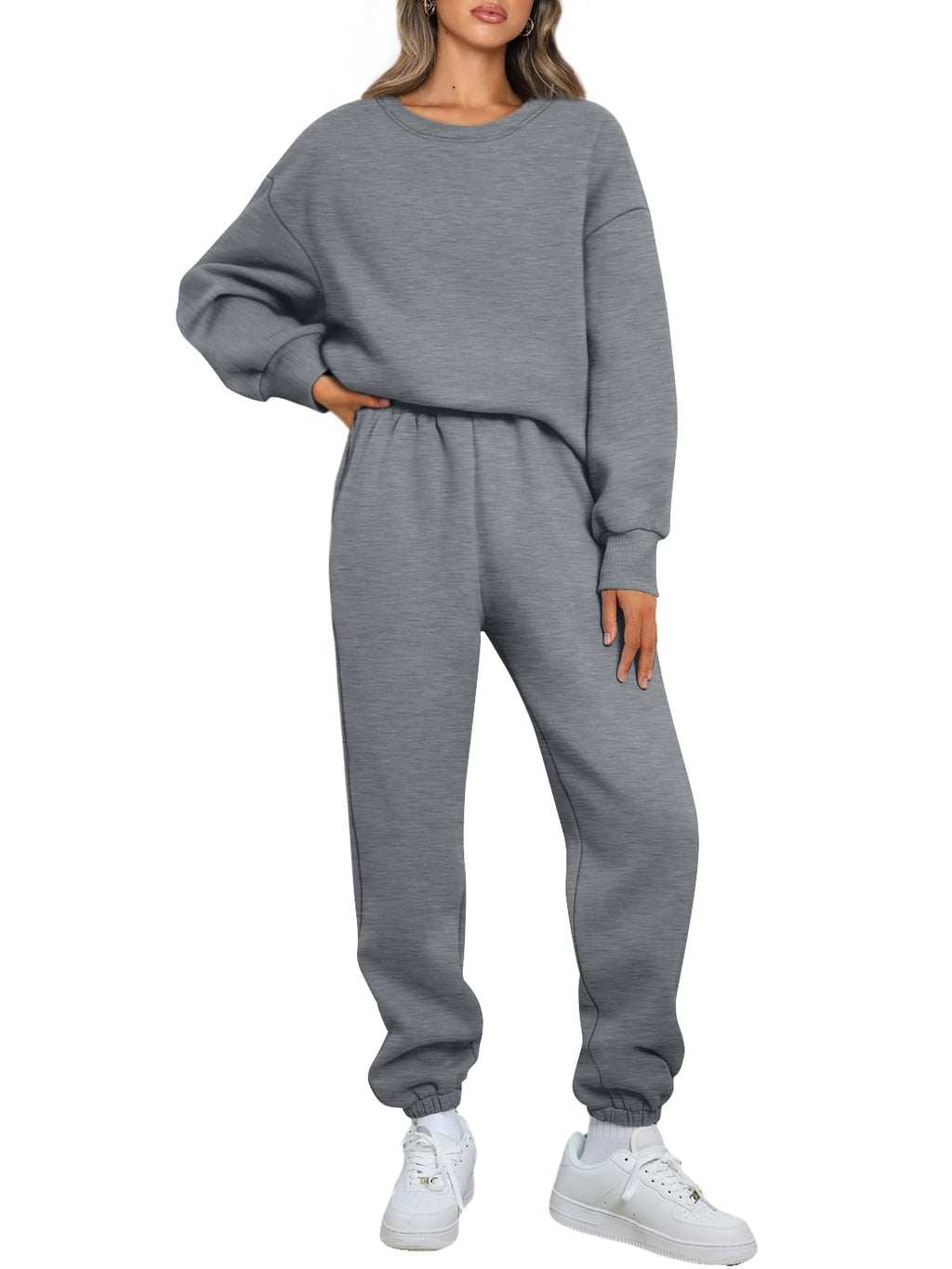 AUTOMET Womens 2 Piece Outfits Sweatsuit Lounge Sets Matching Sweat Set Pockets