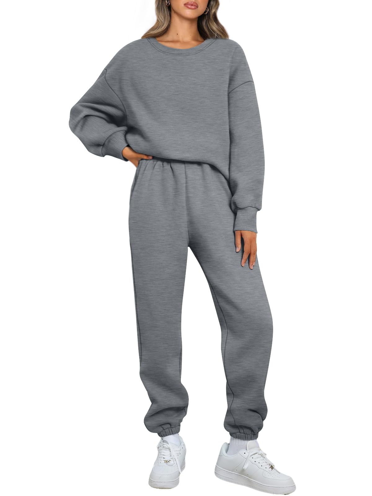 AUTOMET Womens 2 Piece Outfits Sweatsuit Lounge Sets Matching Sweat Set Pockets