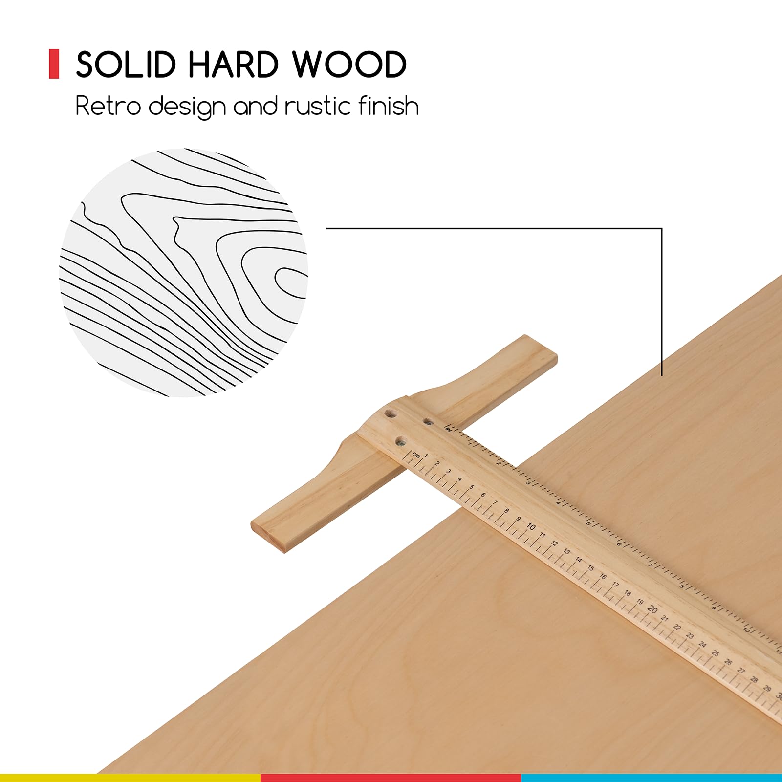 MEEDEN Wood Drafting Table & Stool Set,Artist Stool and Craft Table with Adjustable Height,Tiltable Tabletop for Artwork, Graphic Design, Reading, Writing
