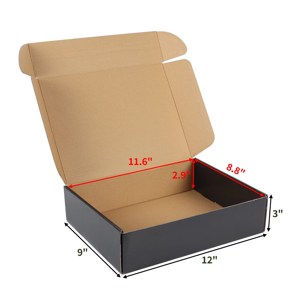 EXYGLO 40 Pack 6x4x3 Shipping Boxes, Black Corrugated Cardboard Boxes for Packaging Small Business, Moving, Shipping, Mailing, and Storing