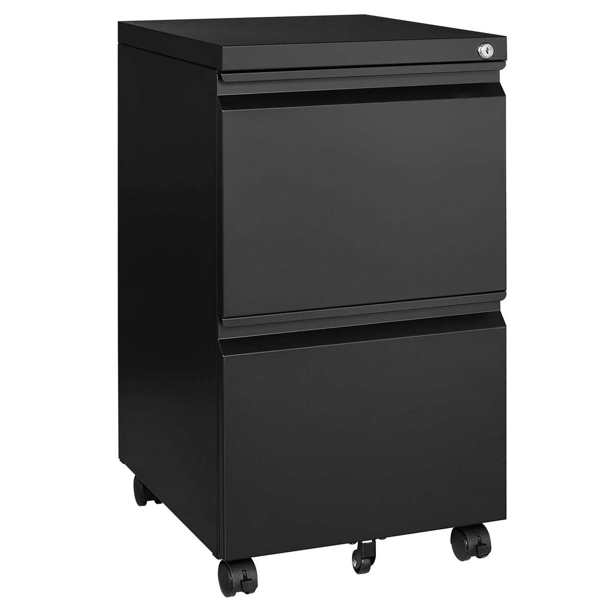 Letaya 3 Drawer Mobile File Cabinet with Lock,Under Desk Metal Small Filing Cabinets for Home Office Organizer Letters/Legal/A4(Fully Assembled Except Wheels-Black)