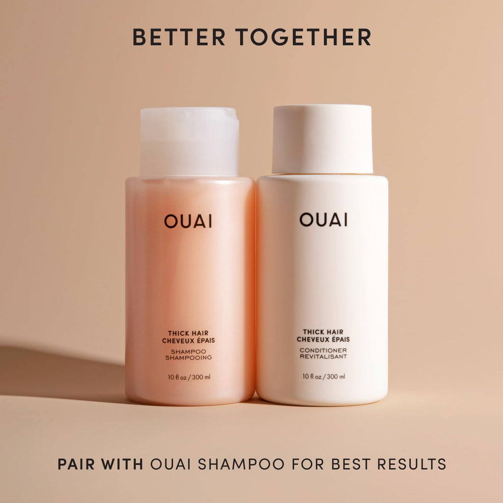 OUAI Thick Hair Conditioner Refill - Moisturizing Conditioner for Dry, Frizzy Hair - Keratin, Marshmallow Root, Shea Butter and Avocado Oil - Paraben, Phthalate & Sulfate Free (32 Oz)