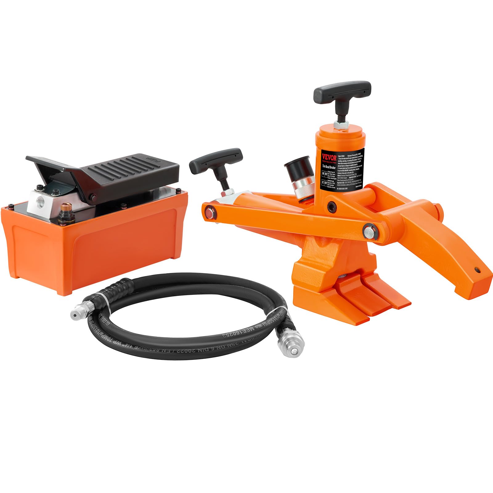 VEVOR Hydraulic Bead Breaker, 10000 PSI Tire Bead Breaker with Metal Foot Pump, Heavy-Duty Steel Bead Breaker Tool for Tractors, Trucks, Buses, Lawn Mowers, ATVs