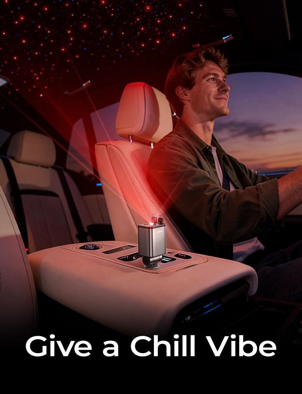 LISEN Retractable Car Charger, 84W Car Charger USB C Fast Charger Adapter for iPhone, Car Accessories for Men Women, Birthday Gifts for Fathers Day for Men Dad Husband, for iPhone 17 16 15 14 13 12 11