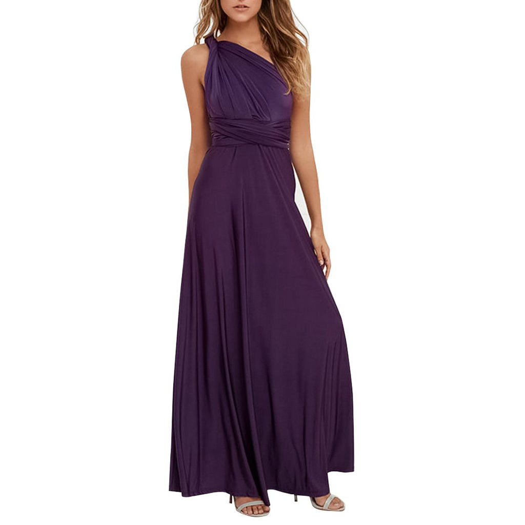 Women Transformer Hi Low Evening Long Prom Dress Halter Convertible Multi Way Spaghetti Strap Wedding Cocktail Maxi Gown