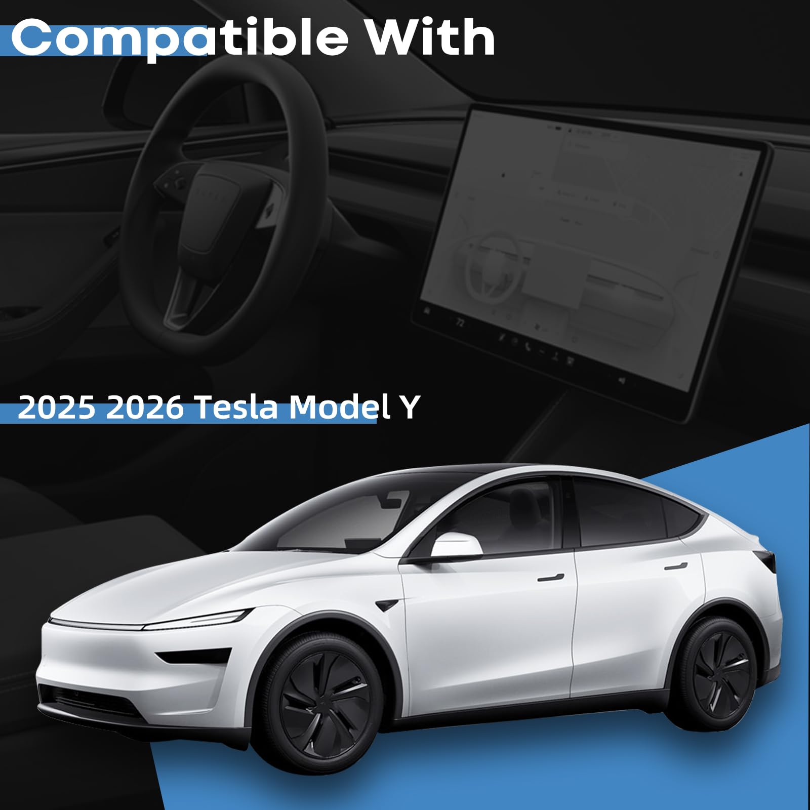 The Original No Drill Front License Plate Holder Fit for 2017-2023 Tesla Model 3& 2020-2024 Tesla Model Y with Safety Design, No Adhesives License Frame