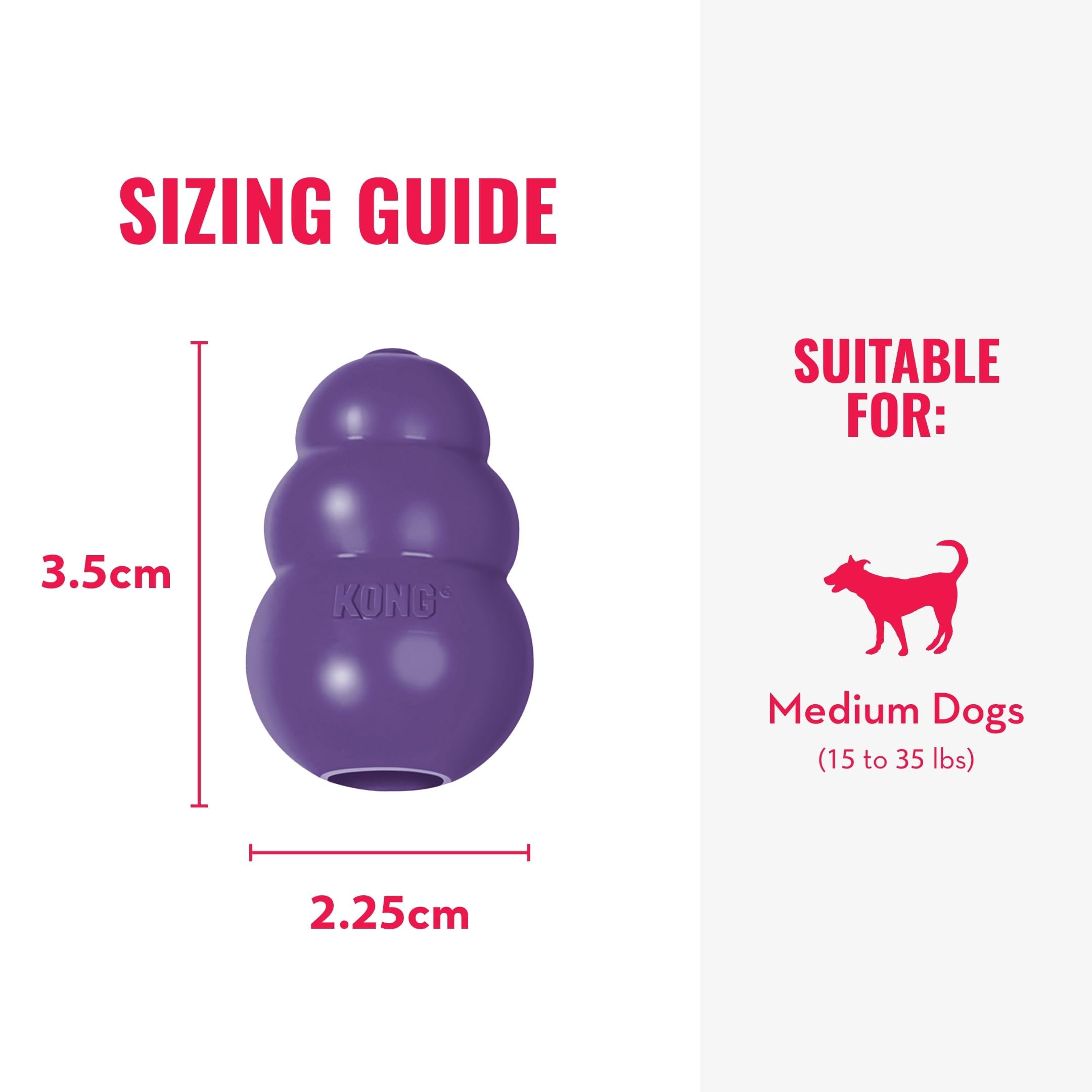 KONG Senior - Dog Toy with Gentle, Natural Rubber - Durable Dog Toy for Older Dogs - Use Treats with Stuffable Chew Toy - Treat Toy for Chewing & Fetching - for Small Dogs