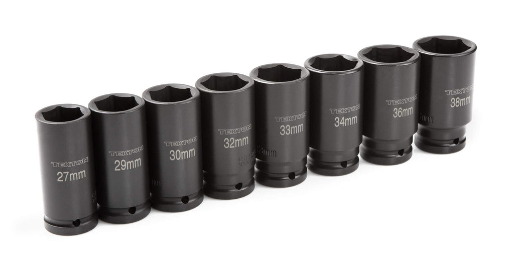 TEKTON 3/4 Inch Drive Deep 6-Point Impact Socket Set with Case, 7-Piece (13/16-1-1/2 in.) | 4890