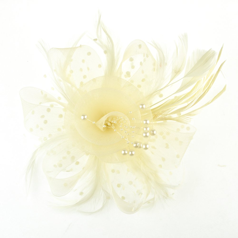 AQOKKA Women Fascinators Hats Flower Fascinators with Headband and Clip Tea Party Headwear for Women and Girls