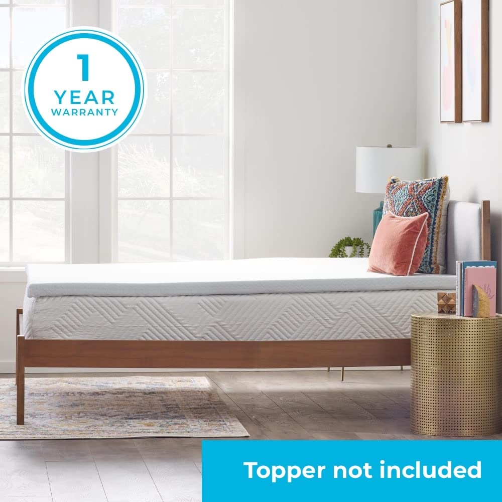 Linenspa 2 Inch Mattress Topper Cover, Full – Machine Washable, Breathable, Non Slip Covering with Zipper for Mattress Topper - Cover Only, White