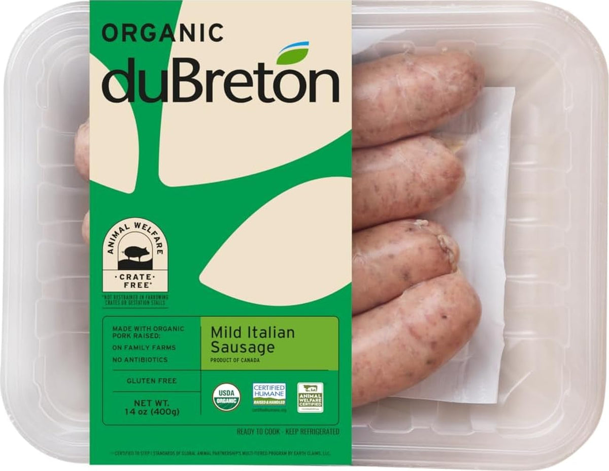 Dubreton, Organic Sausage Pork Mild Italian, 14 Ounce