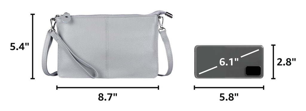 befen Genuine Leather Wristlet Clutch Wallet Purses Small Crossbody Bags for Women with RFID Blocking Card Slots