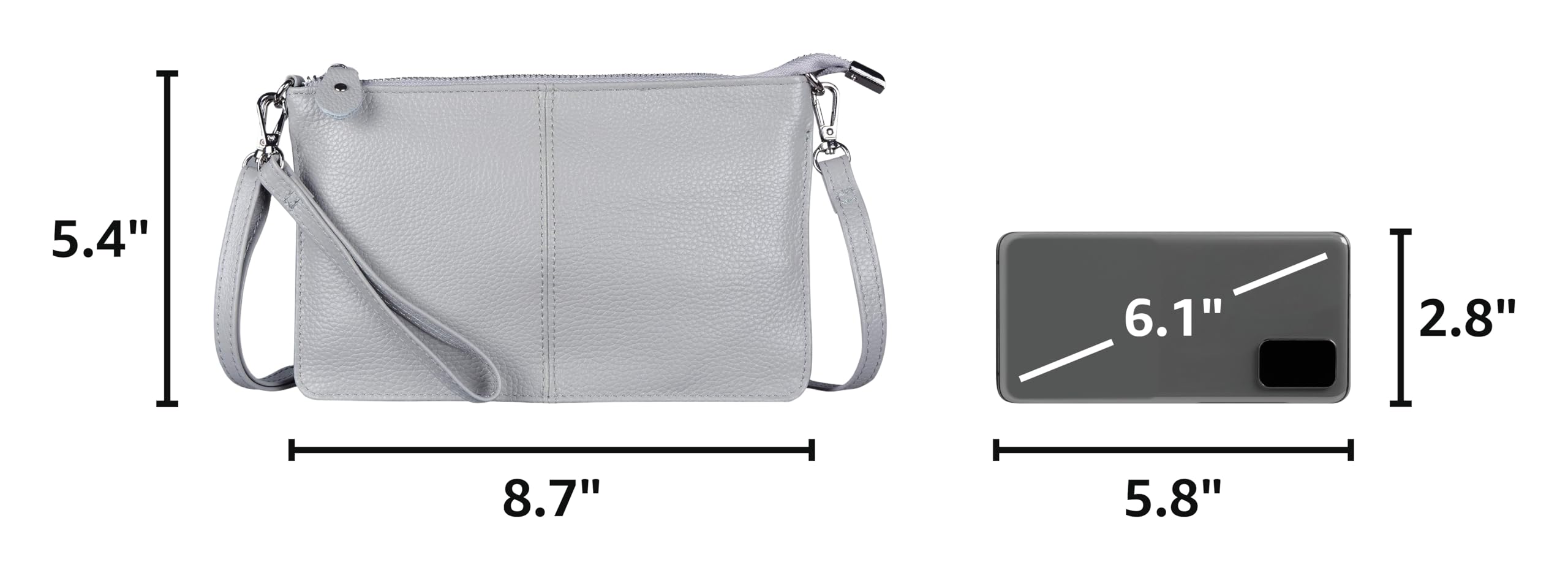 befen Genuine Leather Wristlet Clutch Wallet Purses Small Crossbody Bags for Women with RFID Blocking Card Slots
