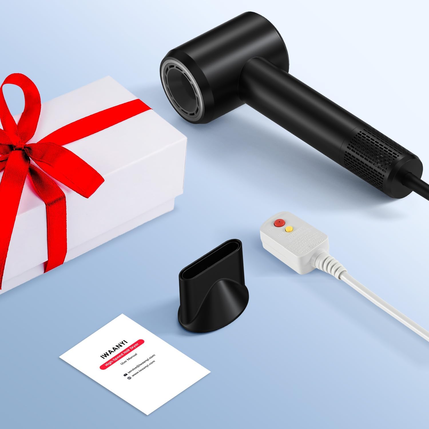 Hair Dryer - 150000 RPM High-Speed Blow Dryer with Negative Ionic Care for Fast Drying. Lightweight, Low Noise Design with 4 Temps/2 Speeds and Magnetic Nozzle (Black)