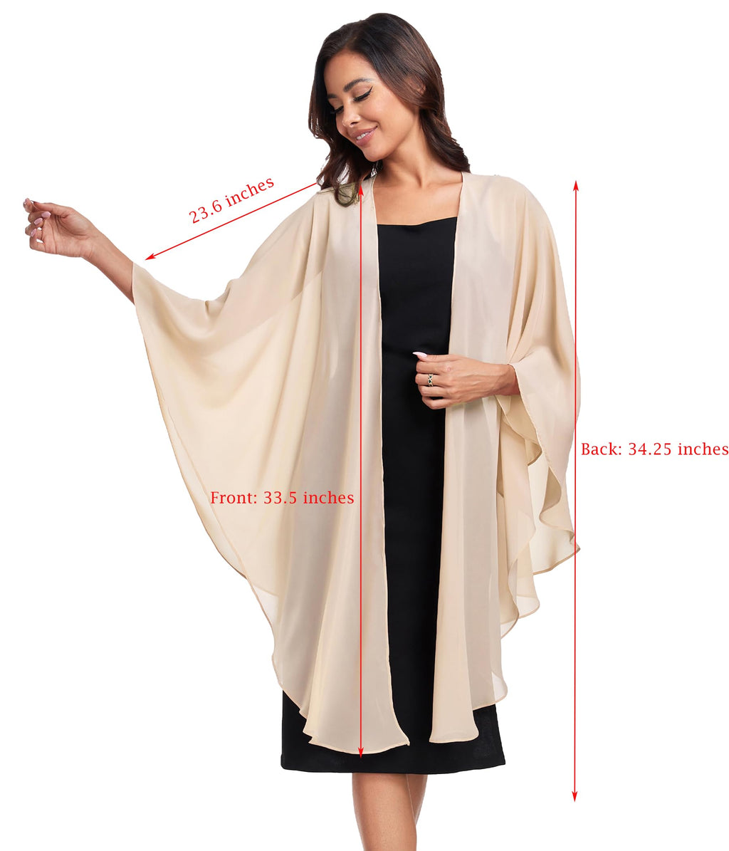 TONGFANTFL Shawls Wraps for Evening Wedding Party Chiffon Scarf Soft Bridal Wraps Wedding Guest Shawl Coverage