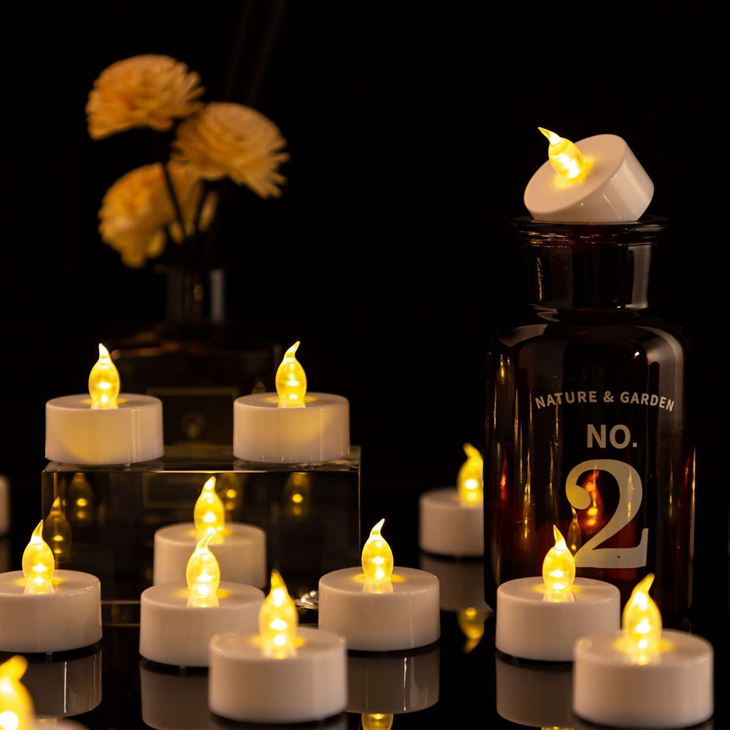 Tea Light Candles with Remote Control,Flickering Flameless LED Candle,Long Lasting 400+Hours,Battery Operated with Timer for Home Decoration Seasonal &Festival Celebration Warmyellow (5pcs)