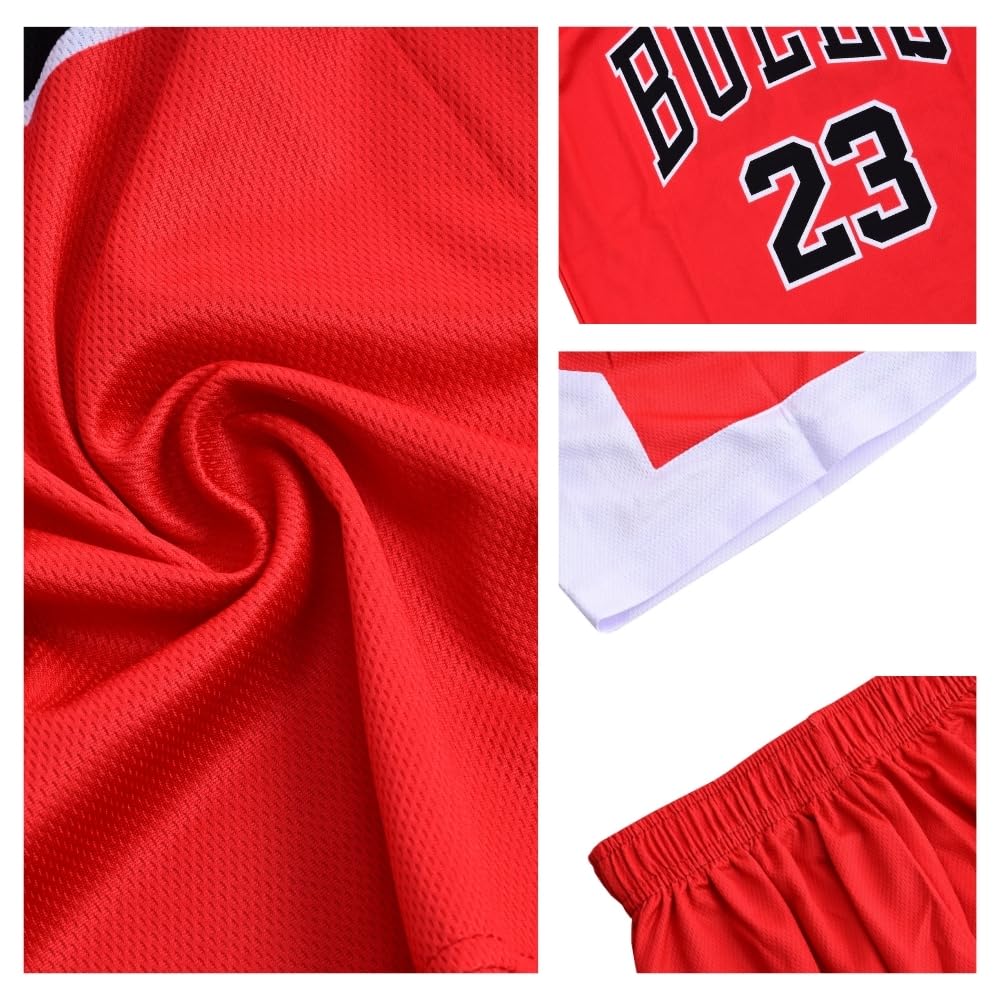 Youth Basketball Jerseys for Boys Girls Gradient Basketball Jersey Shorts for 2-14 Years Kids Training Uniform Sets