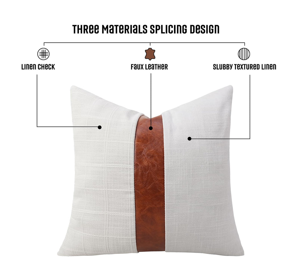 Beige Linen Throw Pillow Covers 18x18 inch