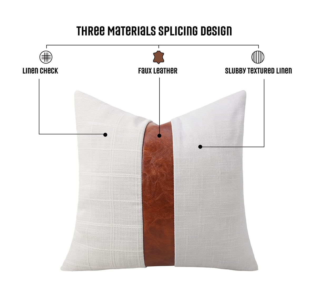 Beige Linen Throw Pillow Covers 18x18 inch