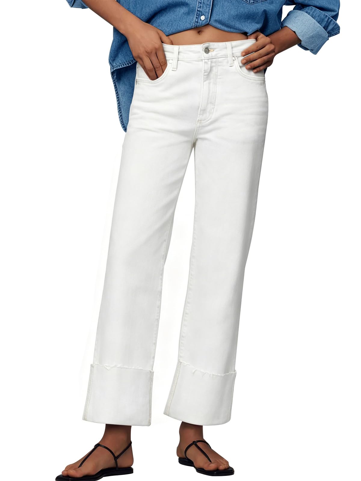 KUNMI Jeans for Women Wide Leg Baggy High Waist Boyfriends Straight Leg Stretchy Denim Pants Trendy Fall 2025