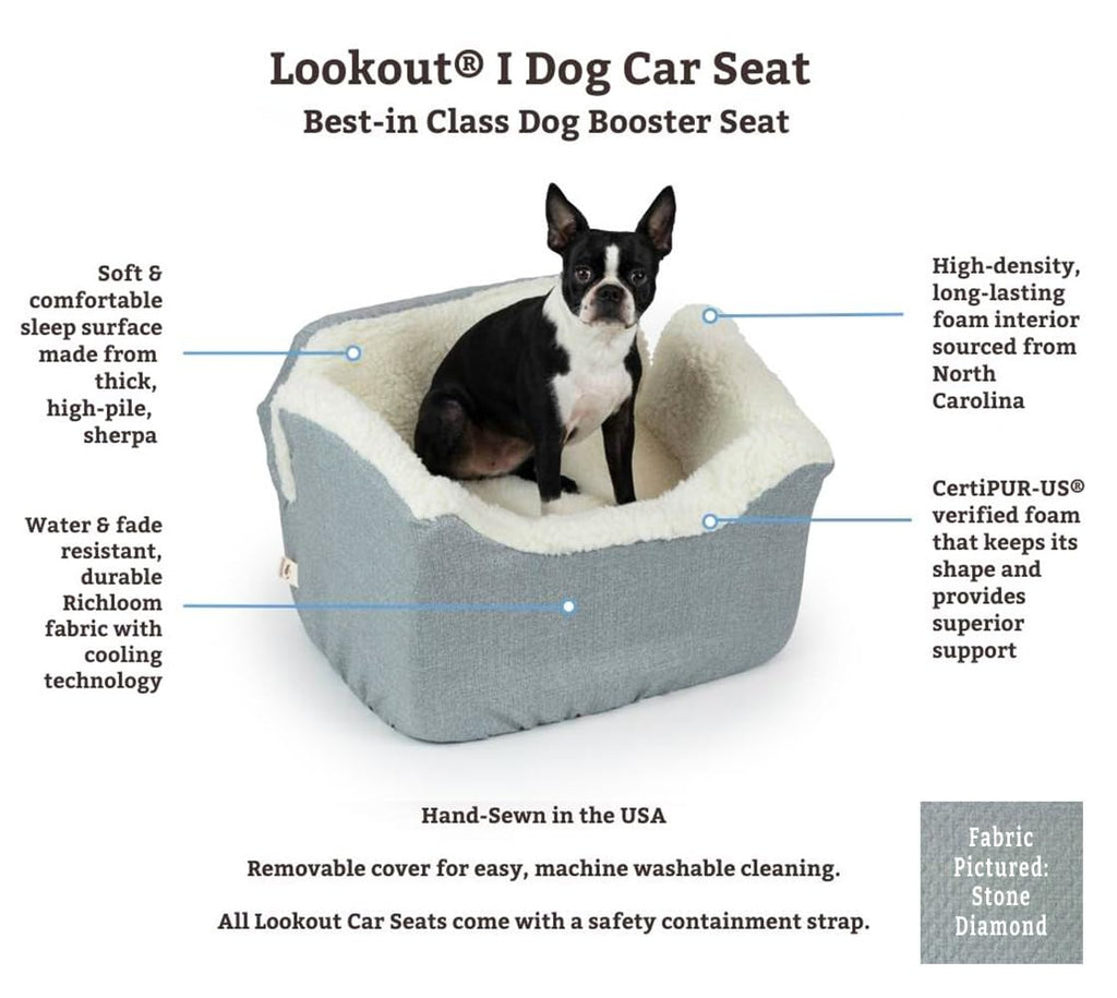 SNOOZER PET Products Lookout 1 Dog CAR SEAT, Birch Diamond, Small
