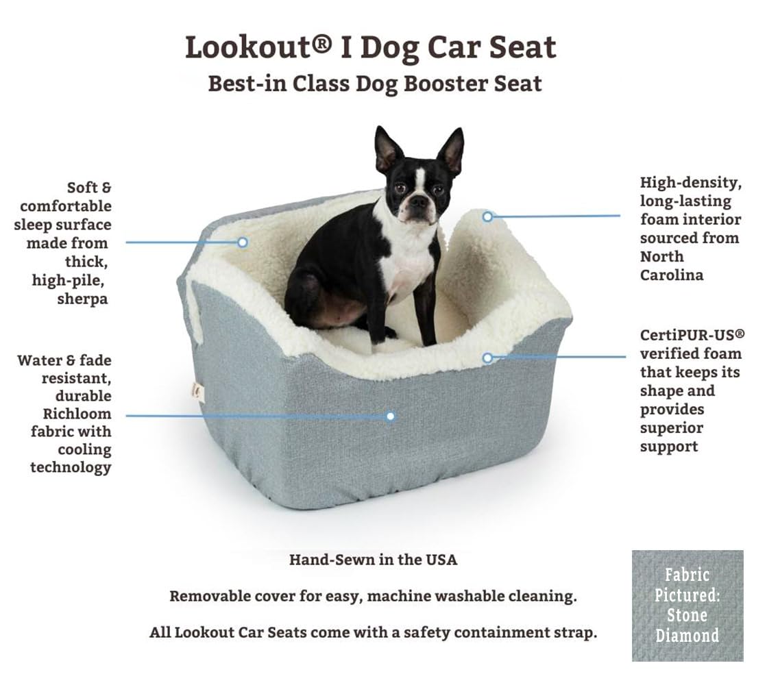 SNOOZER PET Products Lookout 1 Dog CAR SEAT, Birch Diamond, Small