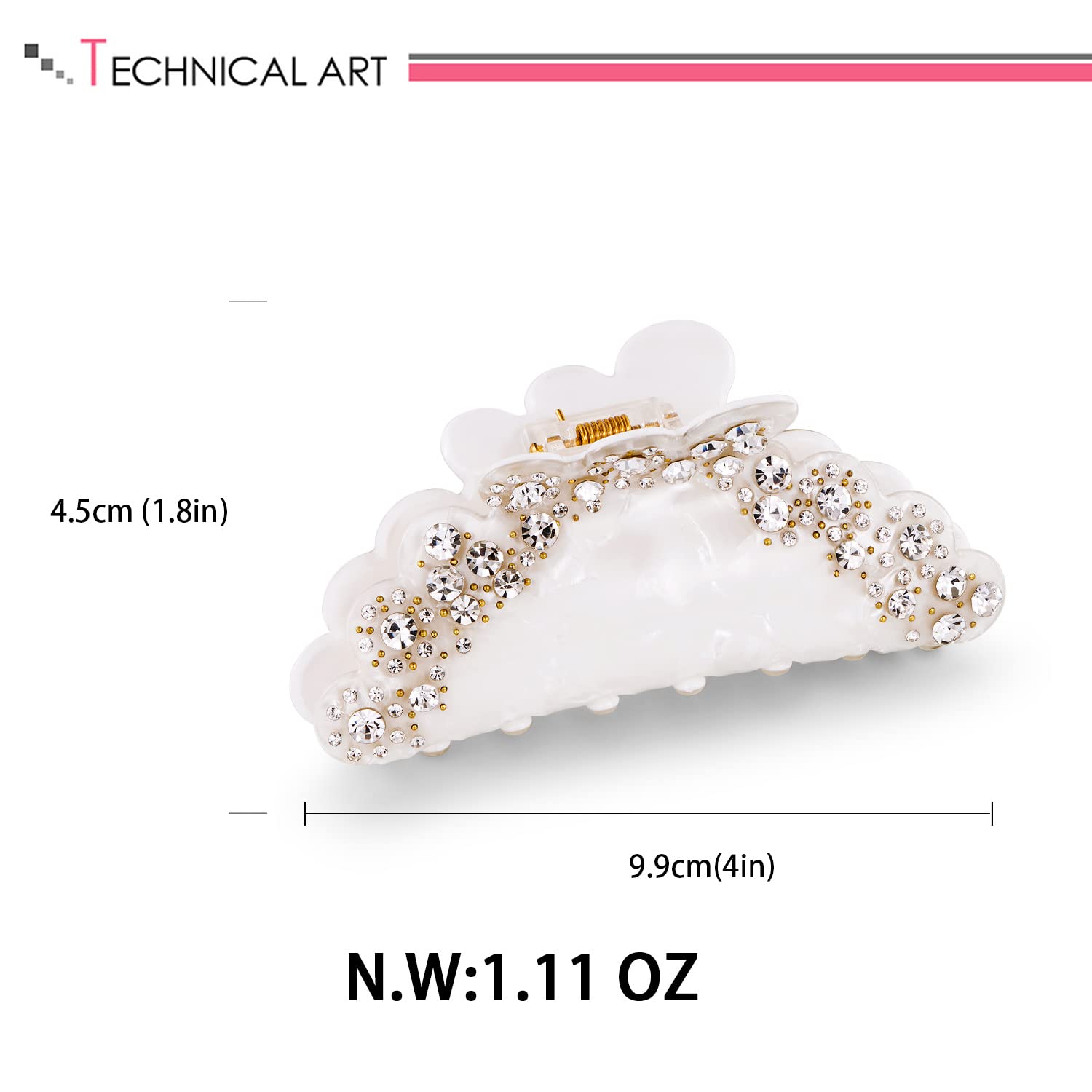 LILIE&WHITE Tortoise Claw Clips For Women - Strong Thick Hair Styling Accessories With Claws For Styling 1PC