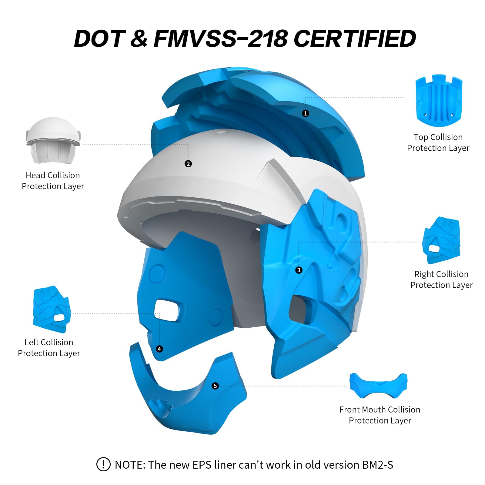 FreedConn BM2-S Bluetooth Motorcycle Helmet, Flip-Up Modular Motorbike Helmet, 500M Connectivity for 2-3 Riders, Voice Dial, Hands-Free Call, MP3, FM, DOT Certified (Medium, Gloss Black)