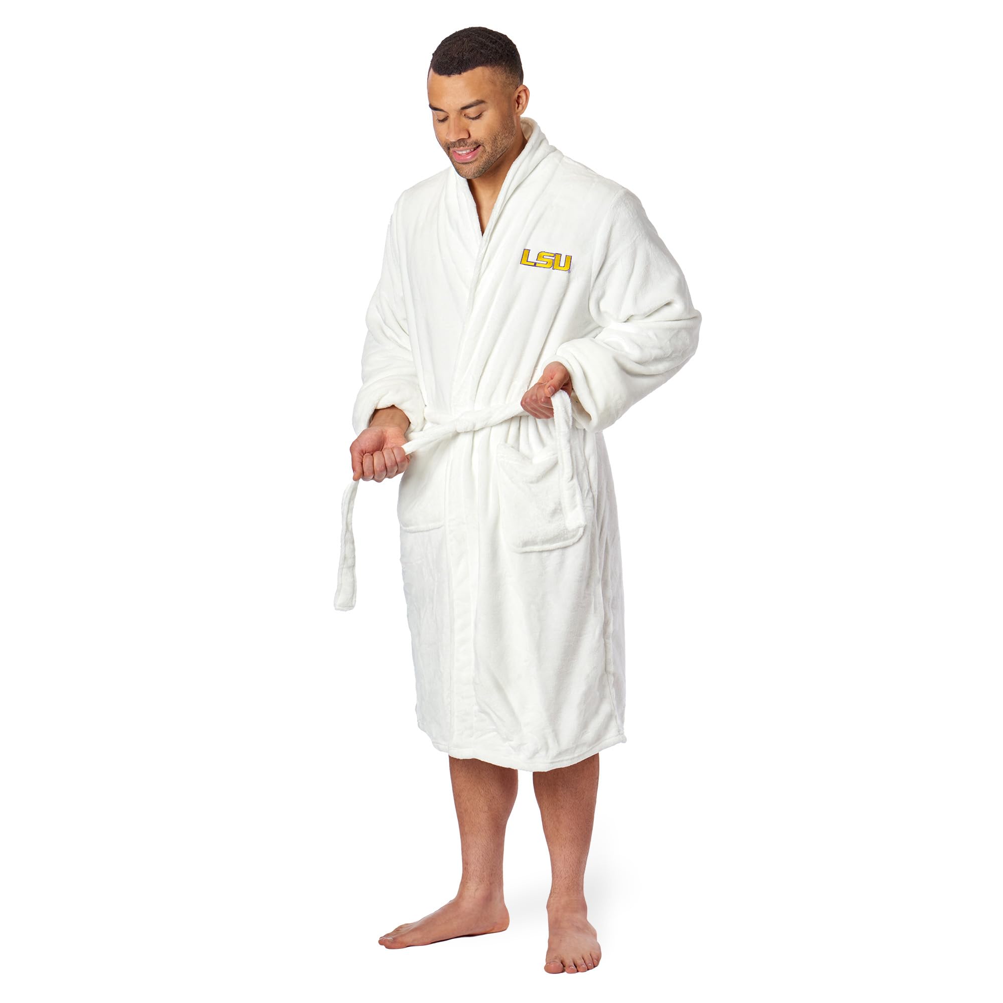 Northwest NCAA Adult Unisex Silk Touch Bathrobe, Officially Licensed Loungewear, Soft Plush Polyester