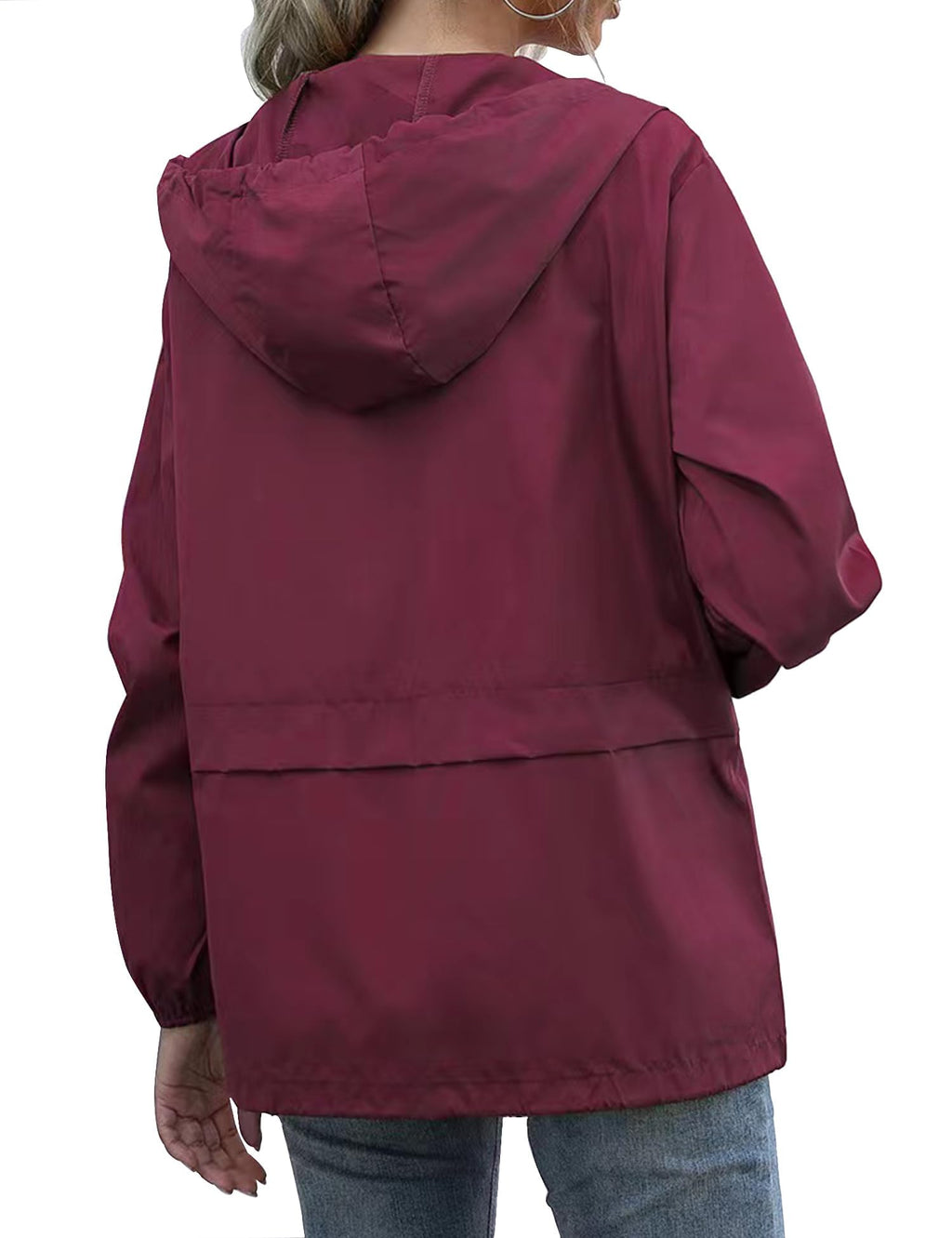 Women's Raincoats Lightweight Waterproof Windproof Adjustable Windbreaker Rain Jackets Hooded with Pockets S-XXL