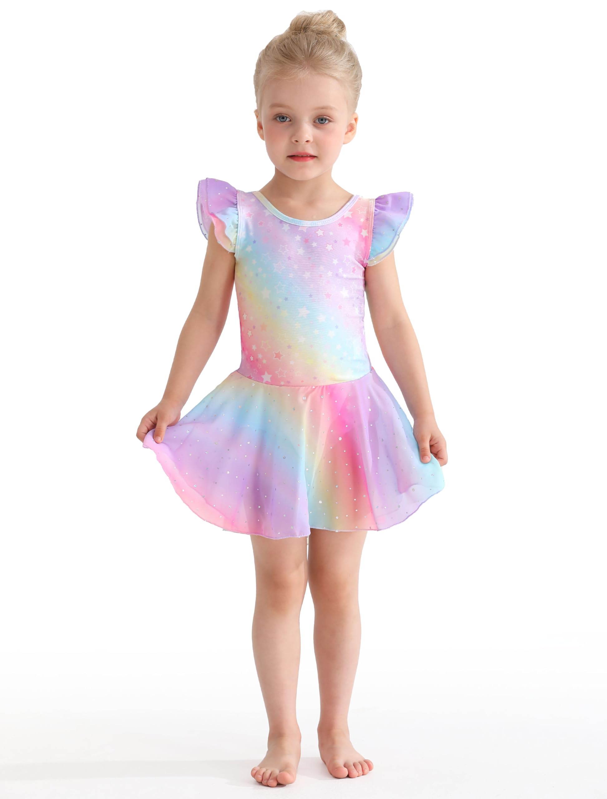 Mecceos Ballet Leotards for Girls Toddler Dance Leotards Short/Long Sleeve Skirt Ballerina Outfits