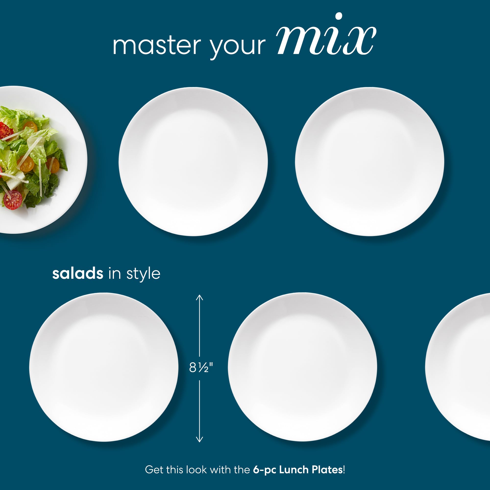 Corelle 3125 Vitrelle Glass Winter Frost Cereal Bowl, White, 18 oz, Pack of 6