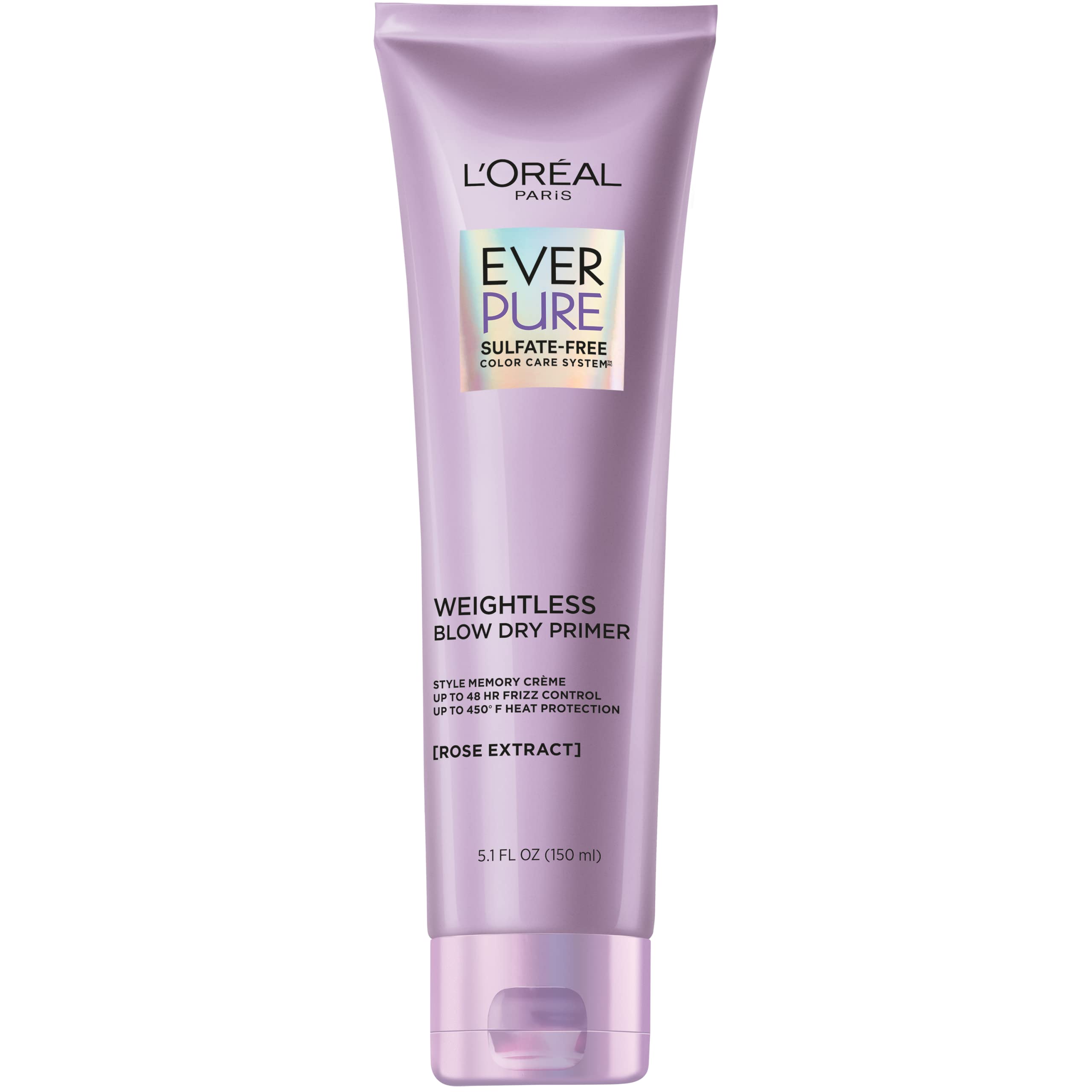 L'Oreal Paris Blow Dry Primer for 48 HR Frizz Control, Sulfate Free, EverPure 5.1 fl oz