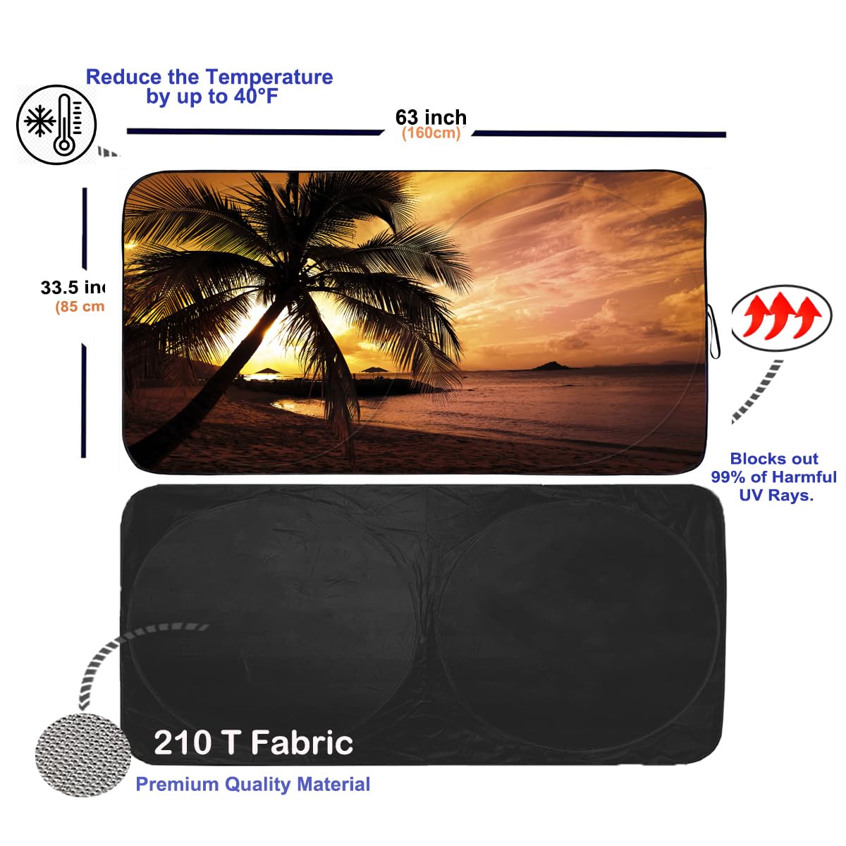 Gven Windshield Sun Shade for Car Front Window Cover Sunshades Visor Automotive Sun Shield for Full-Size Sedan & SUV, Mid-Size SUV, Sports Cars Mid-Size Pickup Truck Car Accessories(Abstract, L)
