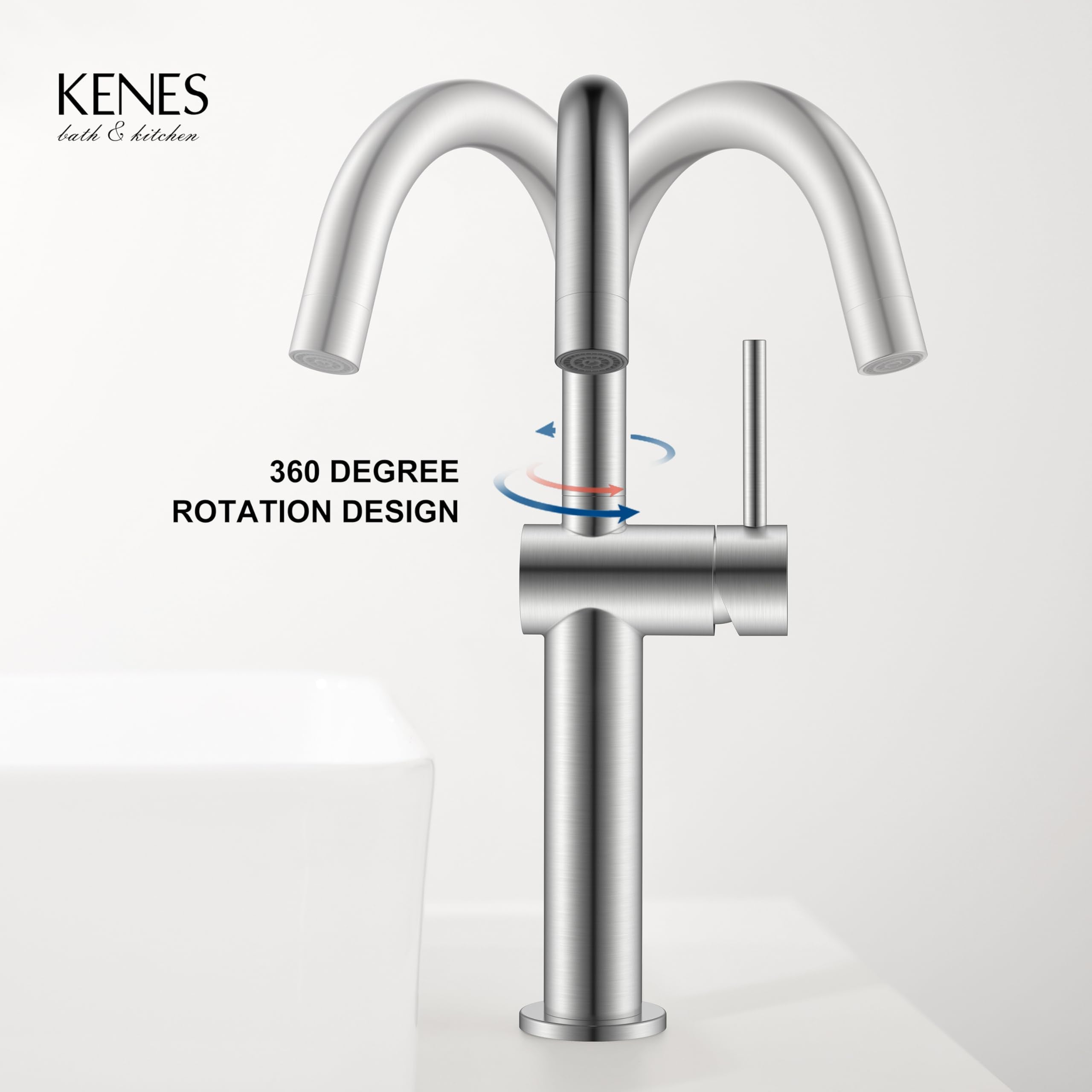 KENES Black and Gold Single Handle Bathroom Sink Faucet, Modern Prep Wet Bar Sink Faucet with Drain Assembly & Deck Plate, Vanity Faucets for Farmhouse RV Camper Utility, KE-9005B-BG