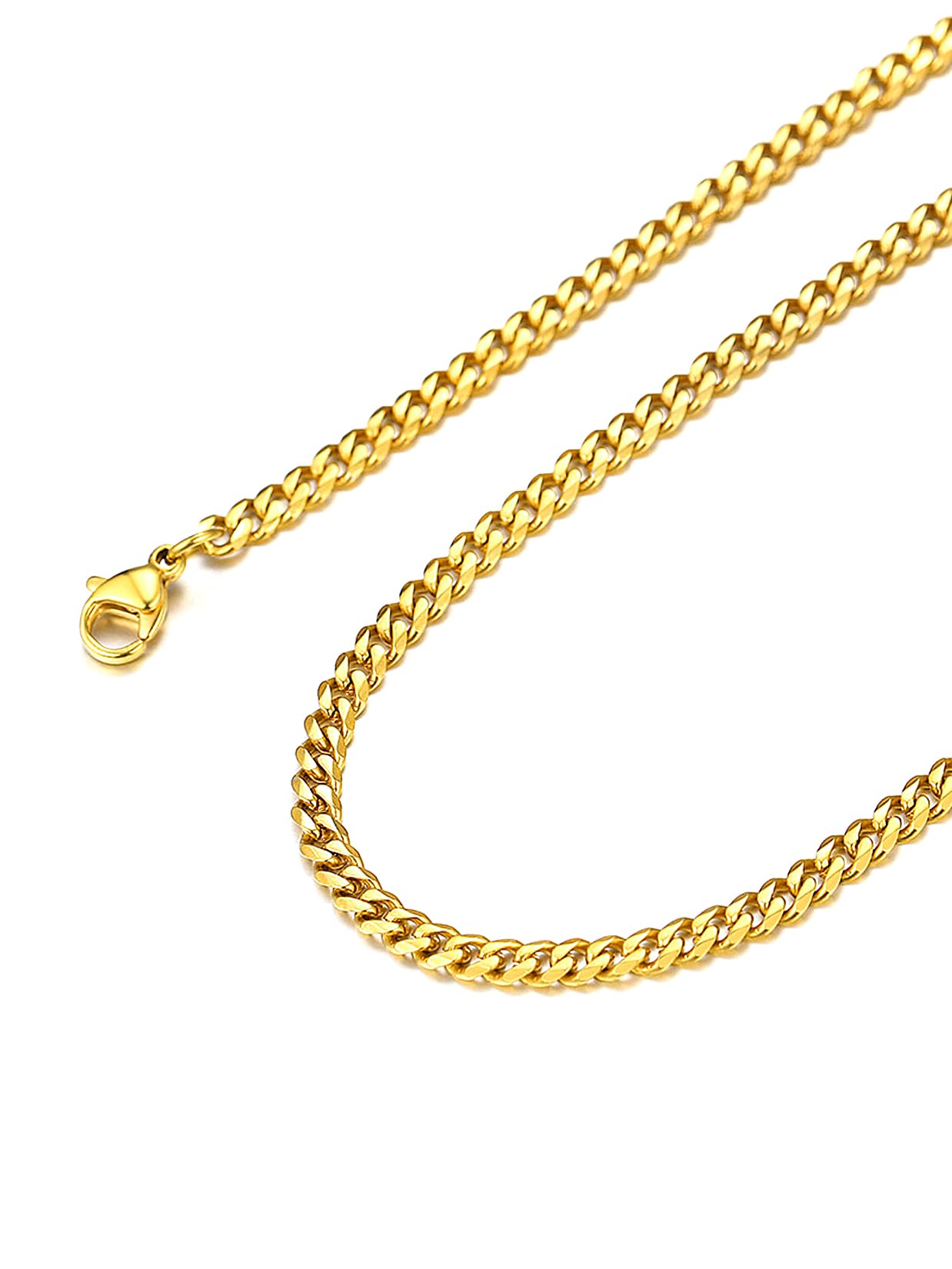 Suplight Cuban Link Chain for Men Women, 18K Gold Plated/Stainless Steel Black Miami Curb Cuban Chain Necklace, 3/6/9/12 mm 14-30 Inch Hip Hop Mens Jewelry, Send Gift Box