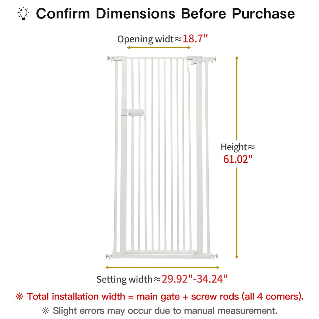 Lumizone Extra Tall Cat Gate Extension Kit 55.12" High 4.13" Wide Black | Tall Pet Gate Dog Gate for Doorway Hallway Stairs Pressure Mounted Extra Wide 1.37" Gap No Drilling