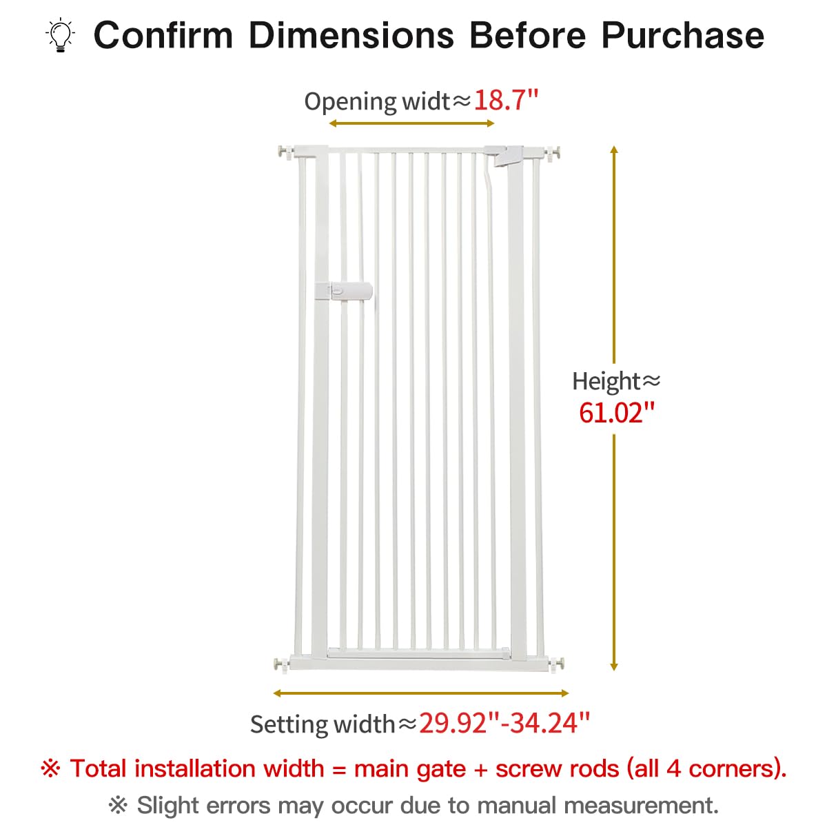 Lumizone Extra Tall Cat Gate Extension Kit 55.12" High 4.13" Wide Black | Tall Pet Gate Dog Gate for Doorway Hallway Stairs Pressure Mounted Extra Wide 1.37" Gap No Drilling