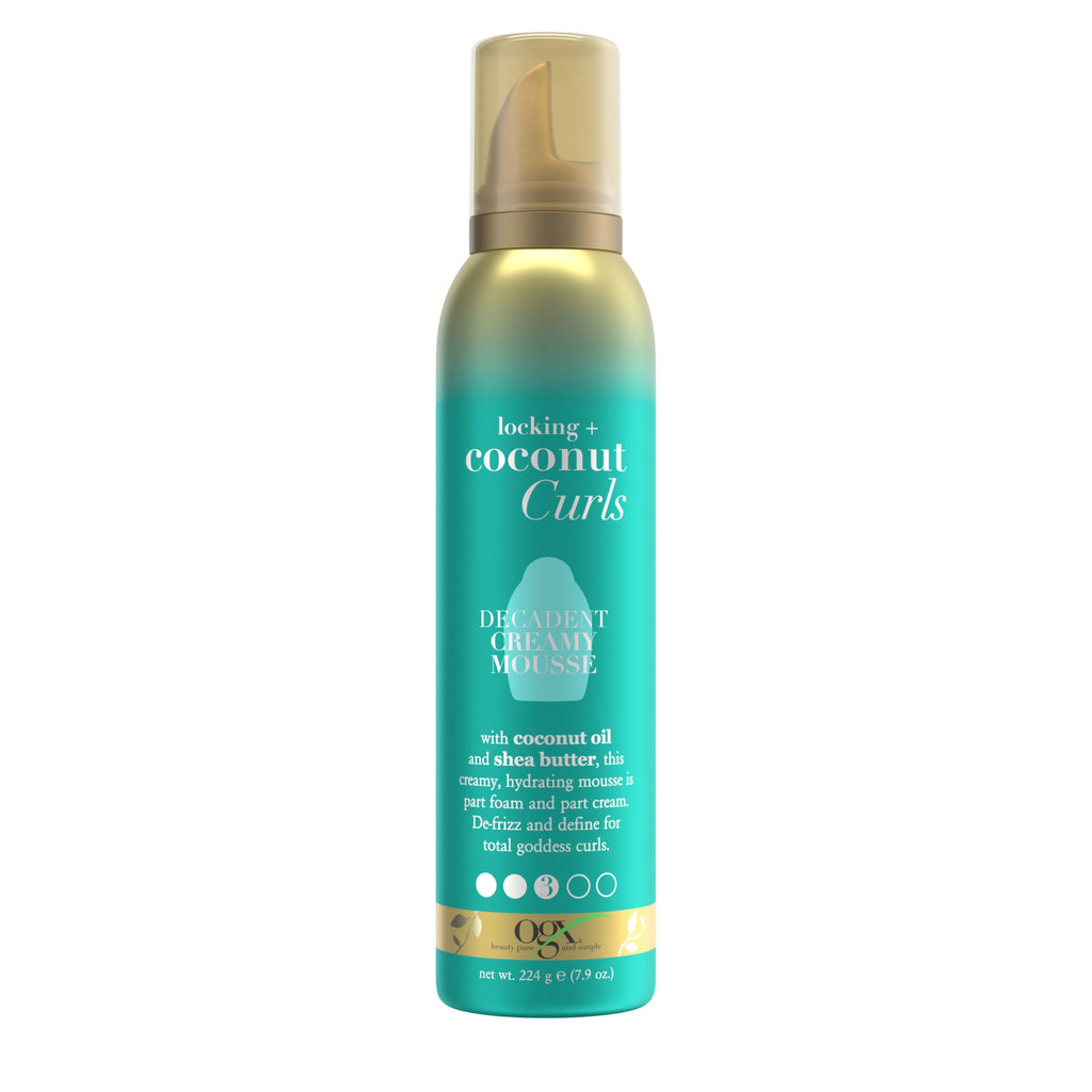 OGX Locking + Coconut Curls Decadent Creamy Mousse, 7.9 Ounce