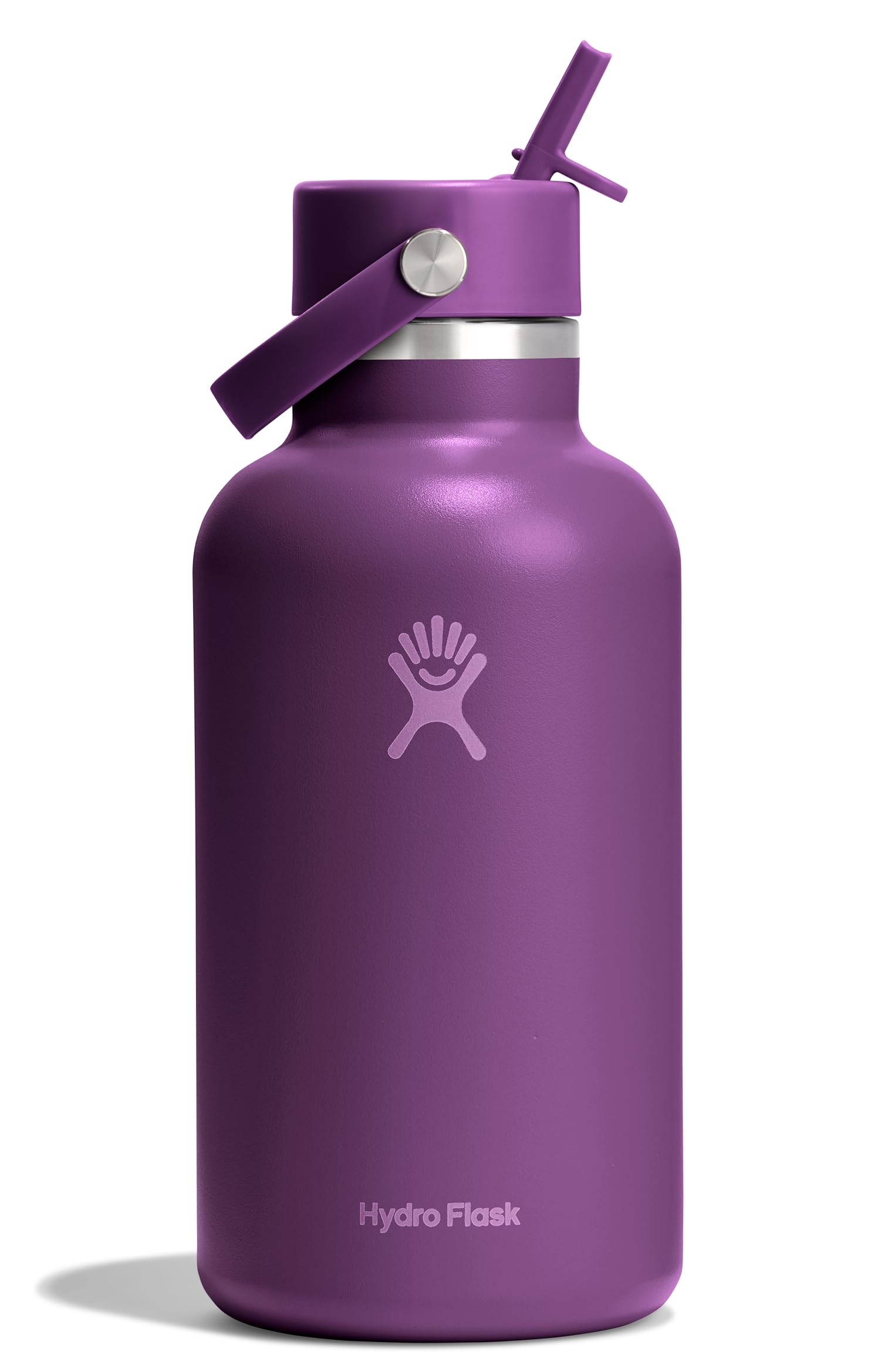 Hydro Flask Water Bottle - Insulated Stainless Steel - Wide Straw Lid, Non Spill, Leakproof in 24 Oz Forest Green Arc