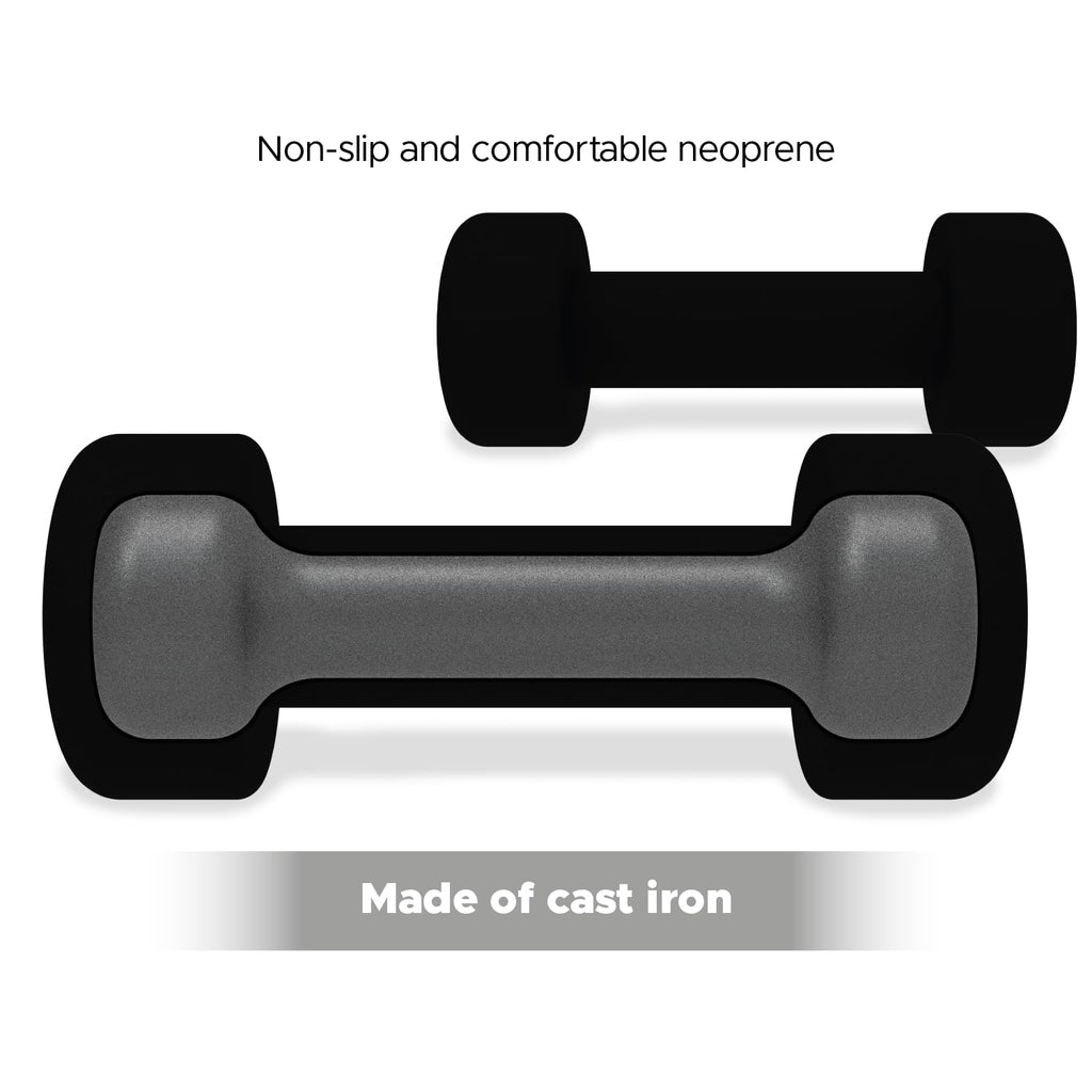 FUXION Neoprene Dumbbell Hand Weights, Sets of 2 Hexagon Non-Slip Weights for Home Gym Yoga Pilates Workout