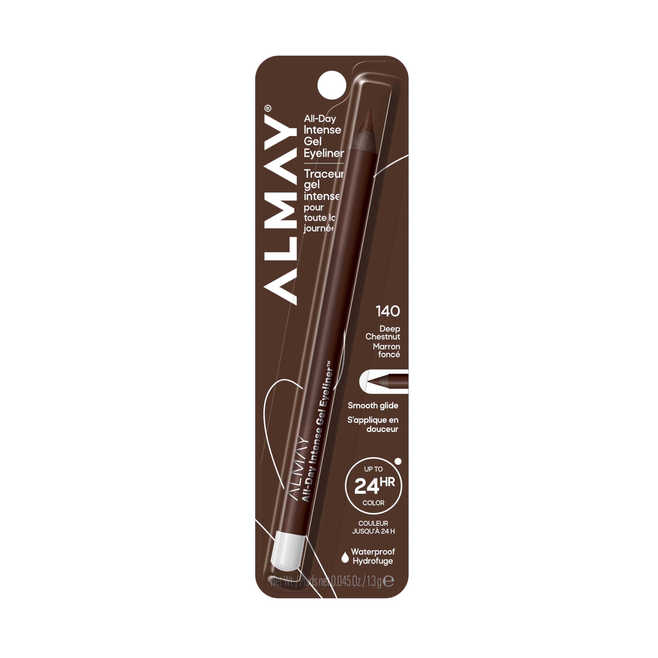 Almay All-Day Intense Gel Eyeliner Bold Longwear Eye Makeup, Hypoallergenic, 100 All-Day Grey, 0.045 oz