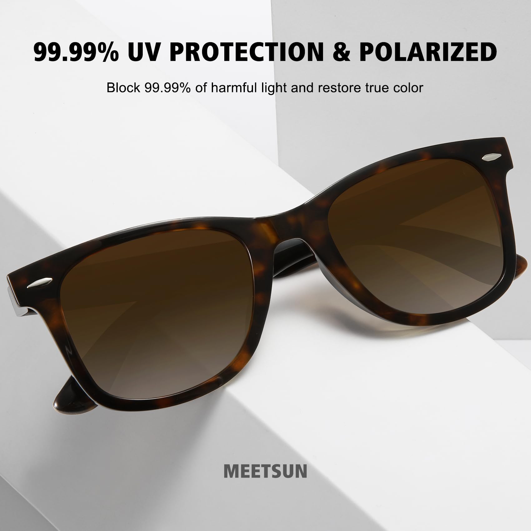 MEETSUN Retro Polarized Sunglasses for Women Men Classic Mirror Lens Driving Trendy Sun Glasses UV Protection (3 Pack)