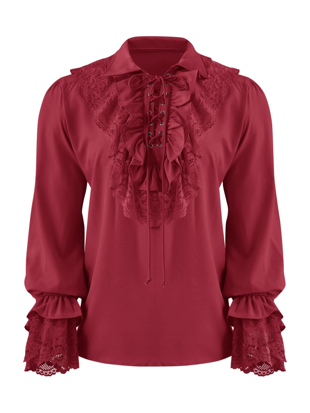 Runcati Mens Pirate Shirt Ruffle Renaissance Victorian Vampire Poet Shirts Steampunk Gothic Medieval Lace Costume