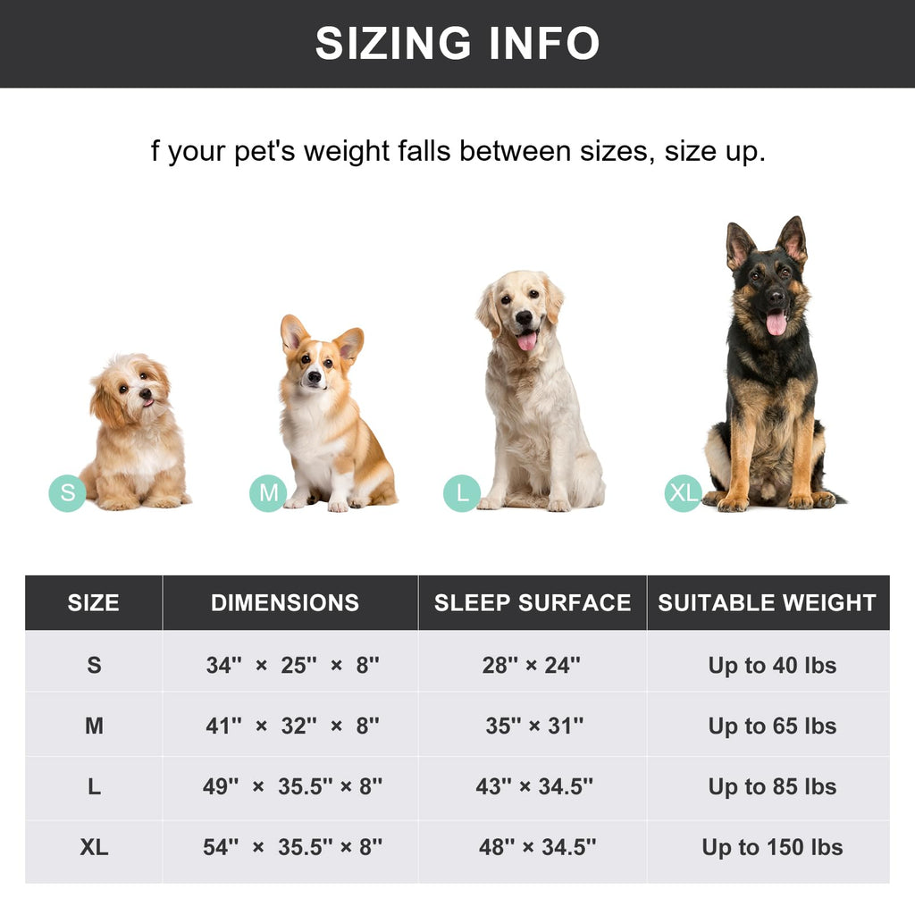 Cooling Elevated Dog Bed with Non-Slip Floor Protectors & Breathable Mesh, Raised Indoor & Outdoor Dog Cot Hammock, 34" L x 22" W x 8" Th, Small, Green