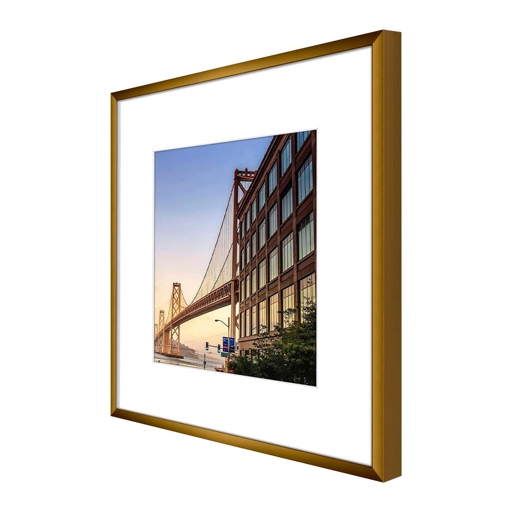 Frametory, 6x8 Aluminum Picture Frame - 6 x 8 Black Frame with Removable Mat for 5 x 7 Photo - 6 by 8 Durable Metal Frame with Real Glass - Sawtooth Hanger for Easy Wall Display - 1 Pack
